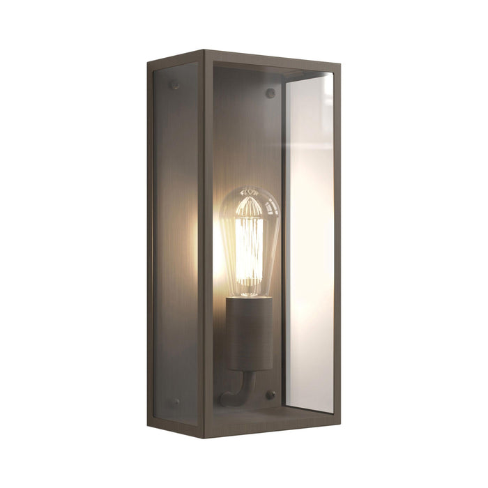 Messina Outdoor Wall Light in Bronze/Clear.