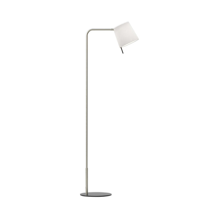 Mitsu LED Floor Lamp in Matt Nickel/White.