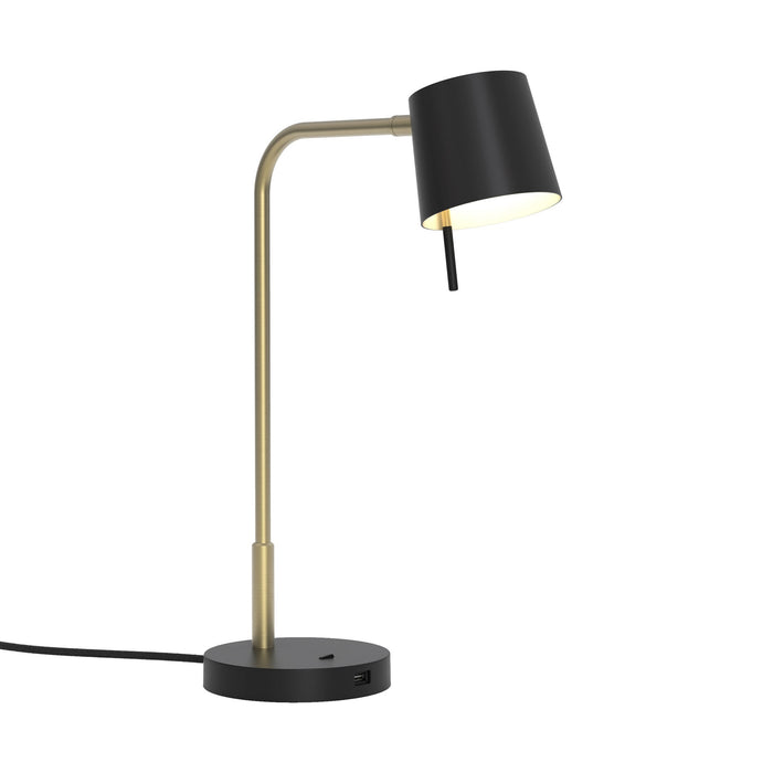 Miura LED Desk Lamp in Matt Gold/Matt Black.