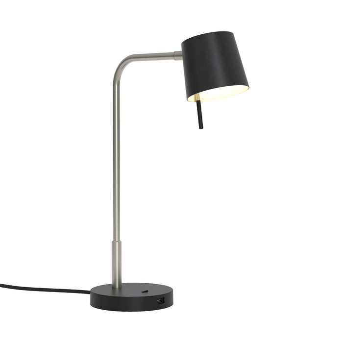 Miura LED Desk Lamp in Matt Nickel/Matt Black.