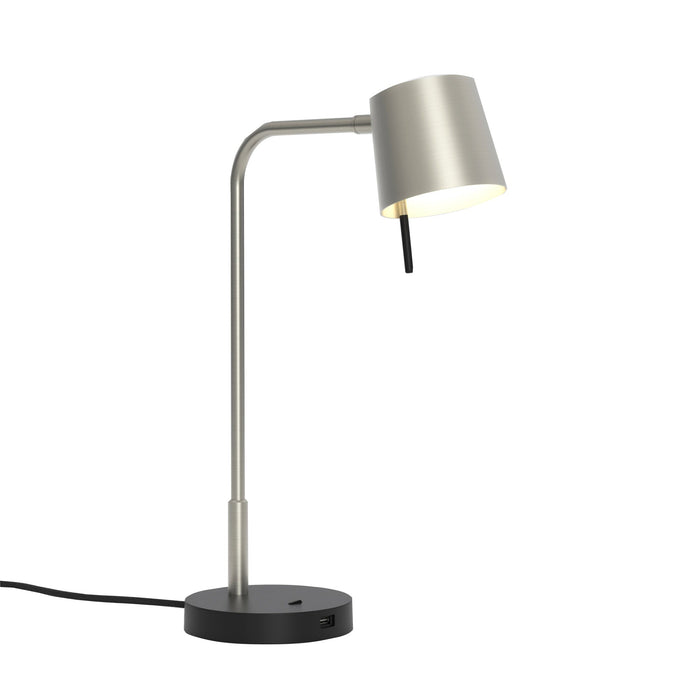 Miura LED Desk Lamp in Matt Nickel/Matt Nickel.