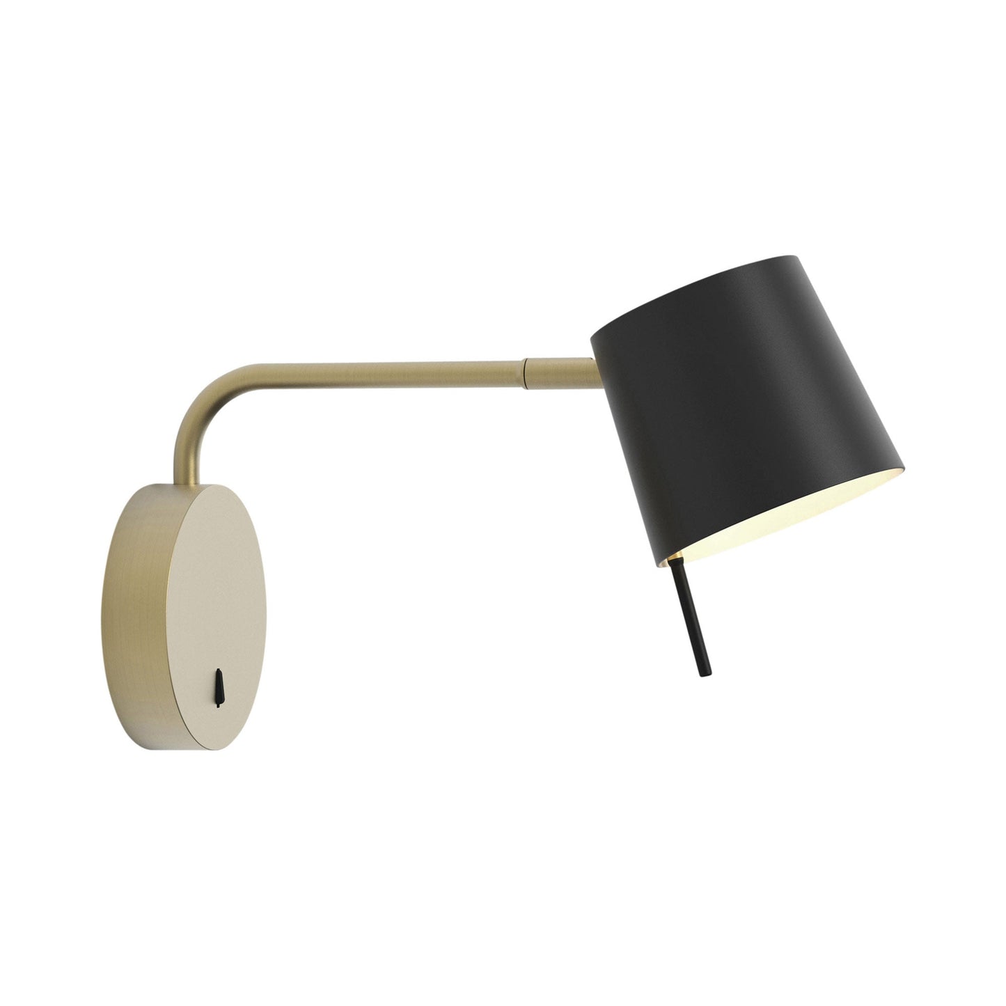 Miura LED Swing Arm Wall Light in Matt Gold/Matt Black.