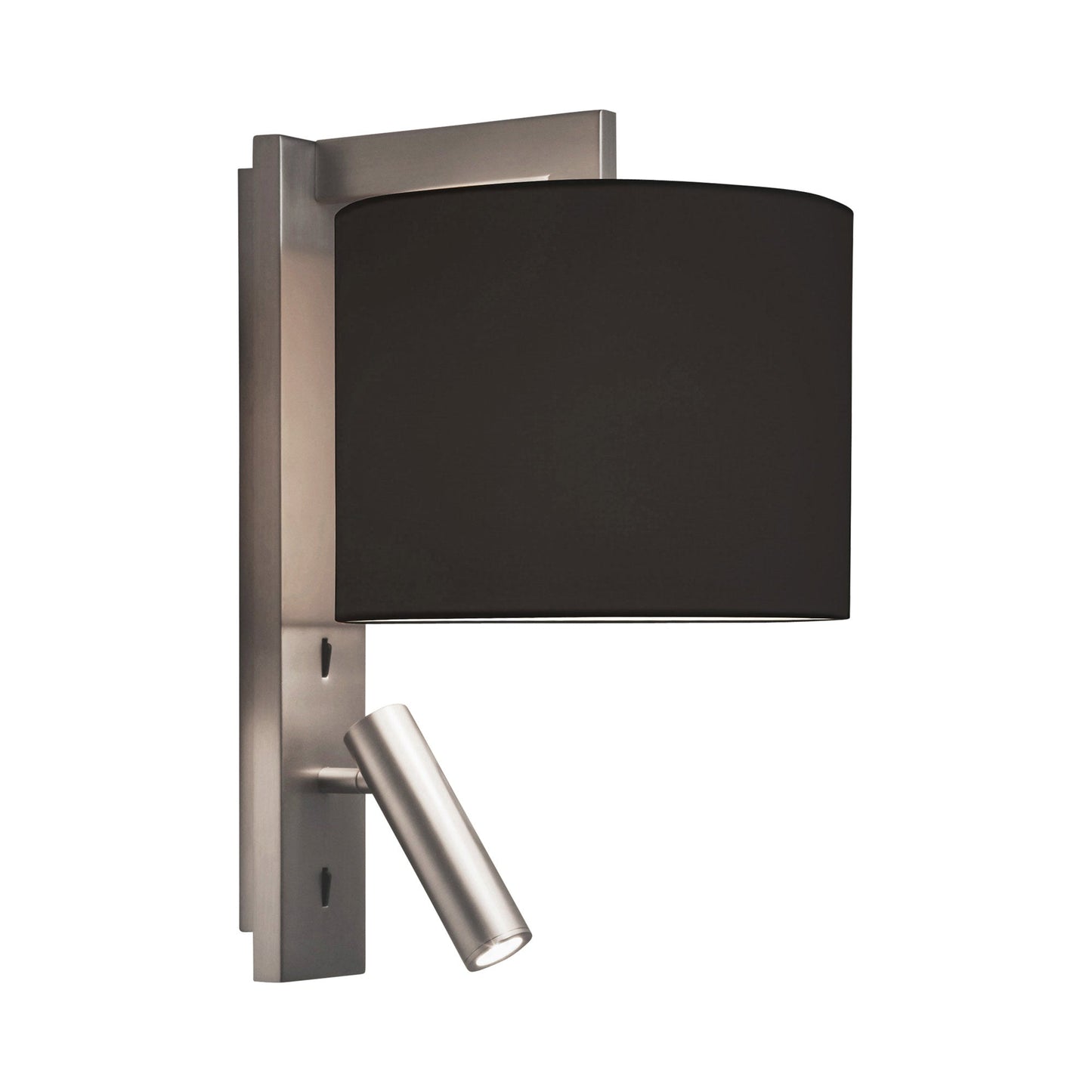 Ravello LED Reader Wall Light in Matt Nickel/Black (Drum).