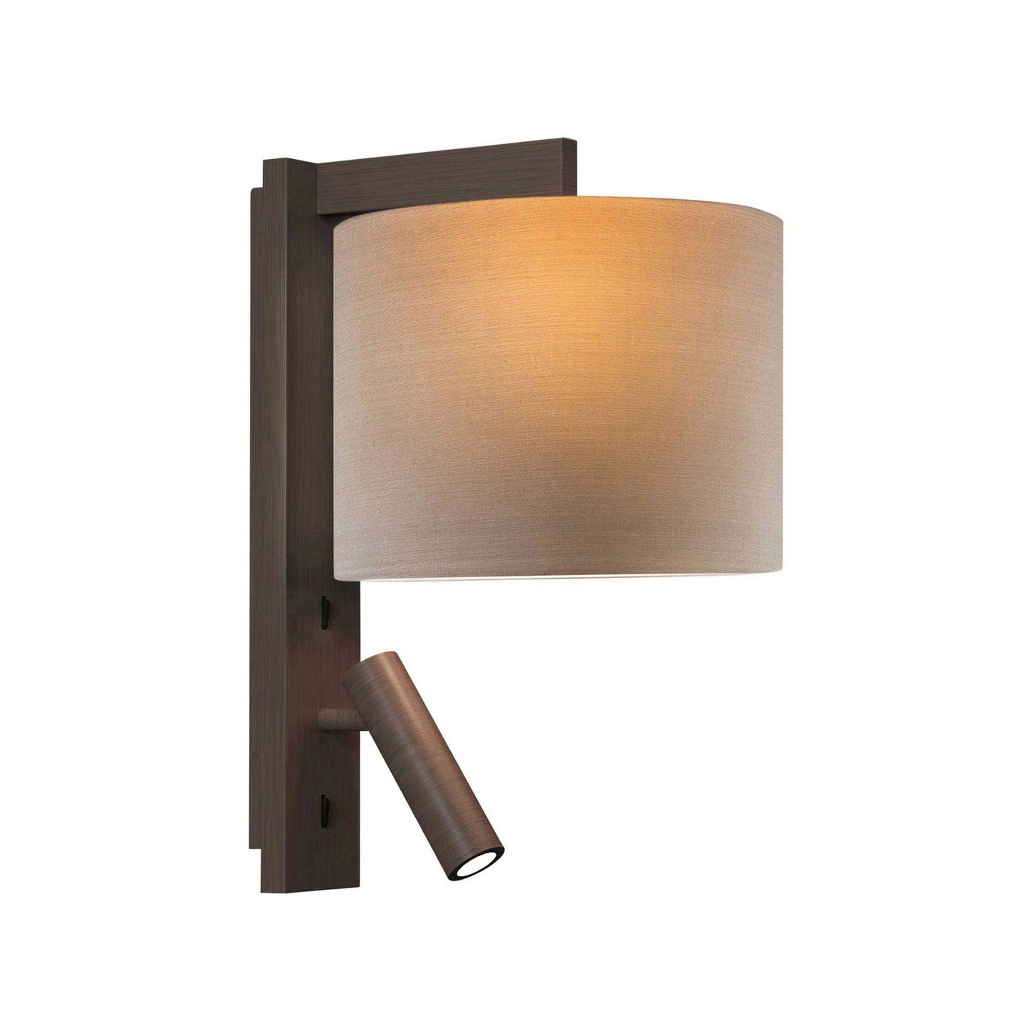 Ravello LED Reader Wall Light in Bronze/Oyster (Drum).