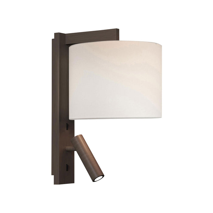 Ravello LED Reader Wall Light in Bronze/White (Drum).