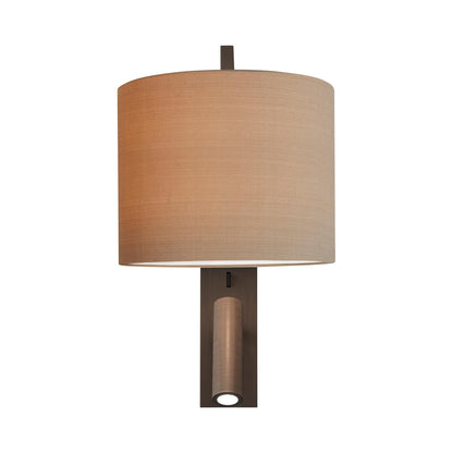 Ravello LED Reader Wall Light in Matt Nickel/Oyster (Drum).