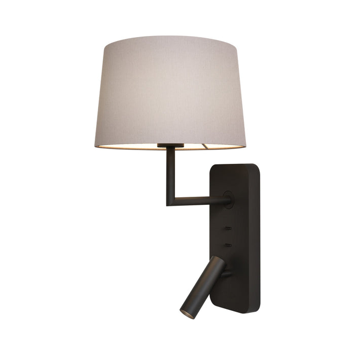 Side by Side Reading Wall Light in Matt Black/Plutty (Without USB).