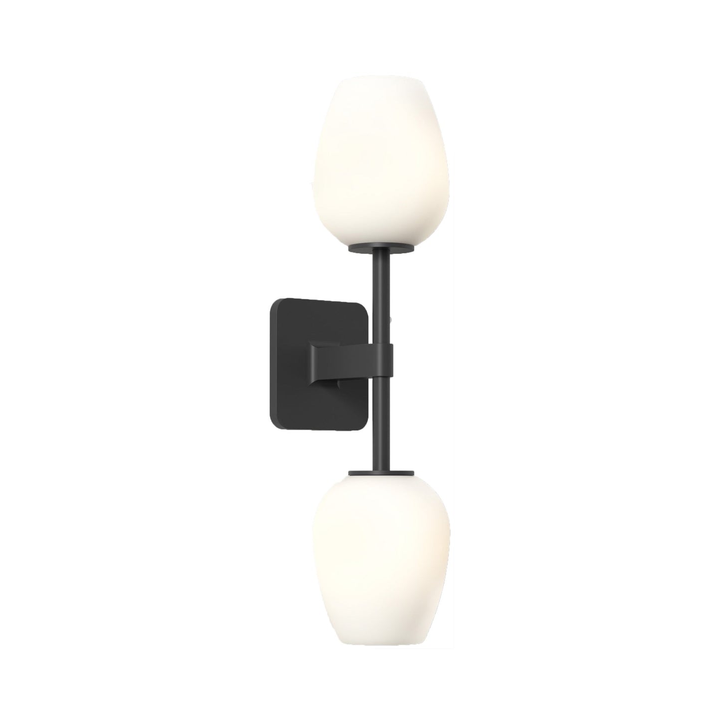 Tacoma Twin LED Wall Light in Matt Black/Tulip Glass.