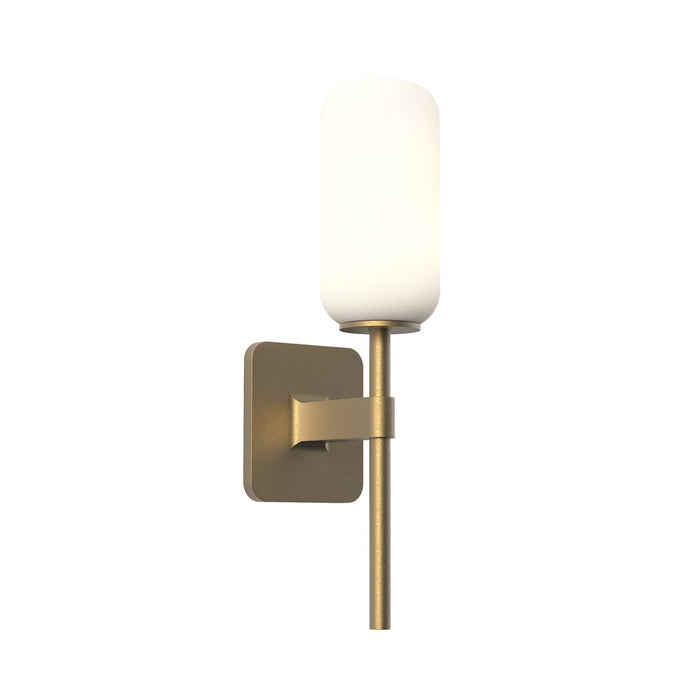 Tacoma Wall Light in Antique Brass/Reed Glass (Small).