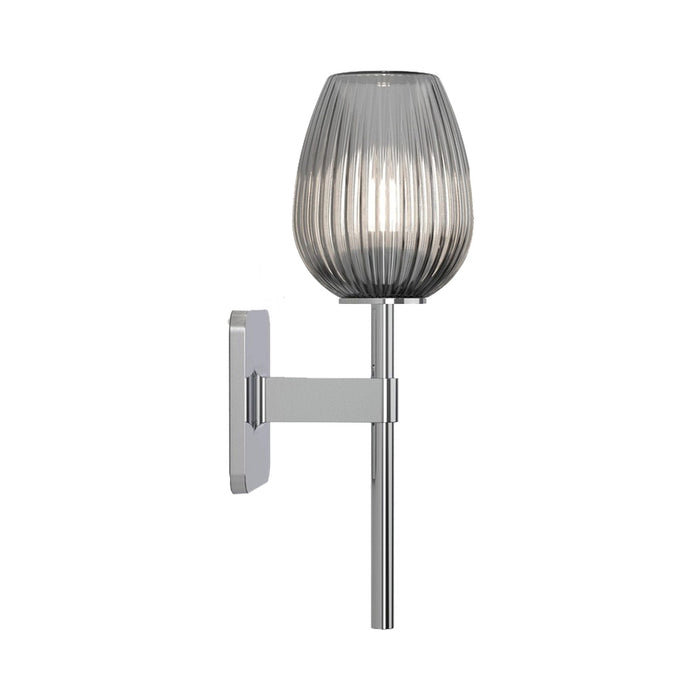 Tacoma Wall Light in Polished Chrome/Tulip Ribbed Glass (Small).
