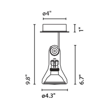 Atlas LED Ceiling / Wall Light - line drawing.