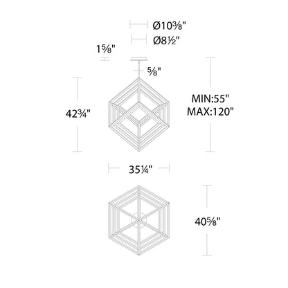 Atlas LED Pendant Light - line drawing.