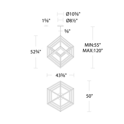 Atlas LED Pendant Light - line drawing.