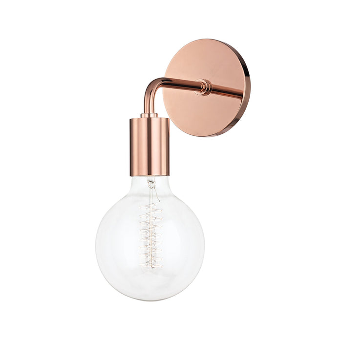 Ava Globe Wall Light in Polished Copper.