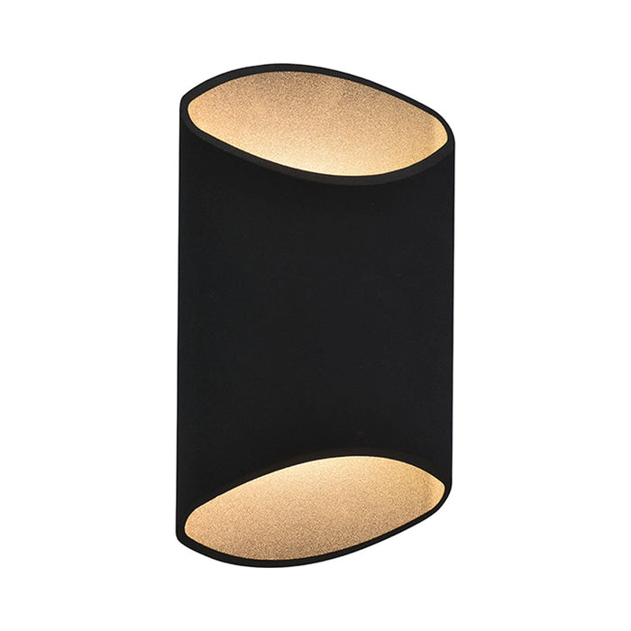 Avenue Outdoor Cylindrical Wall Light in Black (Short).