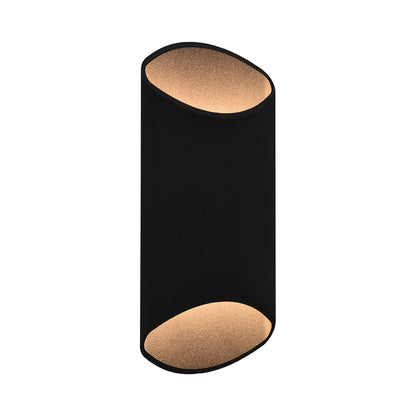 Avenue Outdoor Cylindrical Wall Light in Black (Medium).