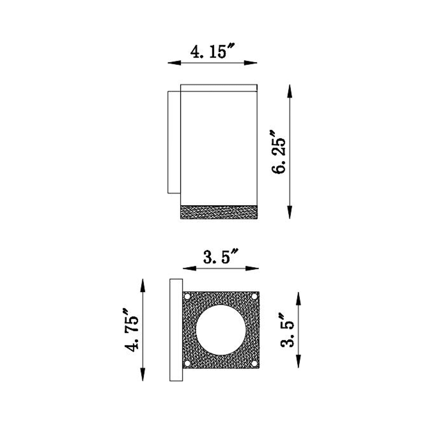 Avenue Outdoor Wall Light - line drawing.