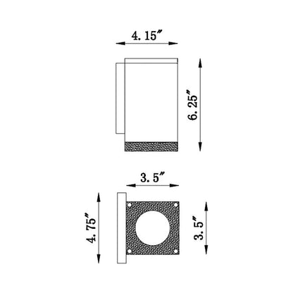 Avenue Outdoor Wall Light - line drawing.