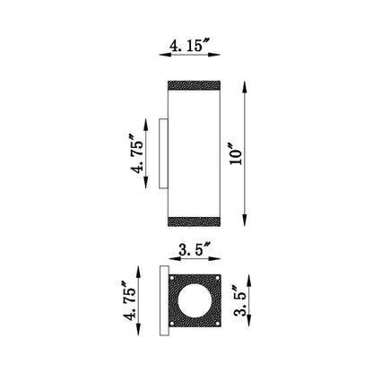 Avenue Outdoor Wall Light - line drawing.