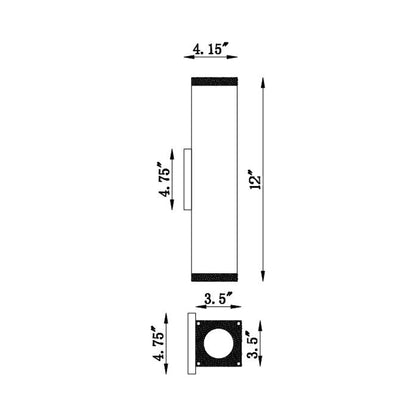 Avenue Outdoor Wall Light - line drawing.