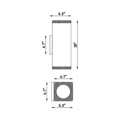 Avenue Outdoor Wall Light - line drawing.