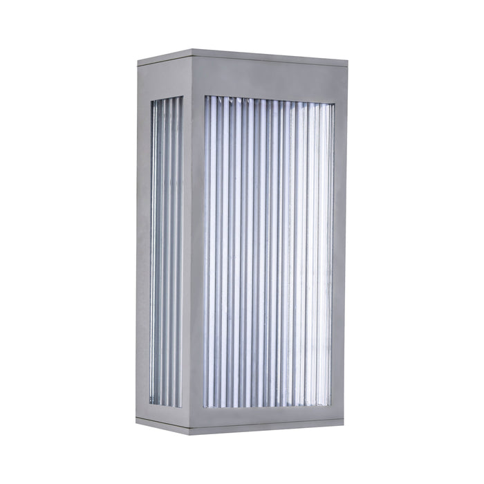 Avenue Ribbed Outdoor Wall Light in Silver (Short).