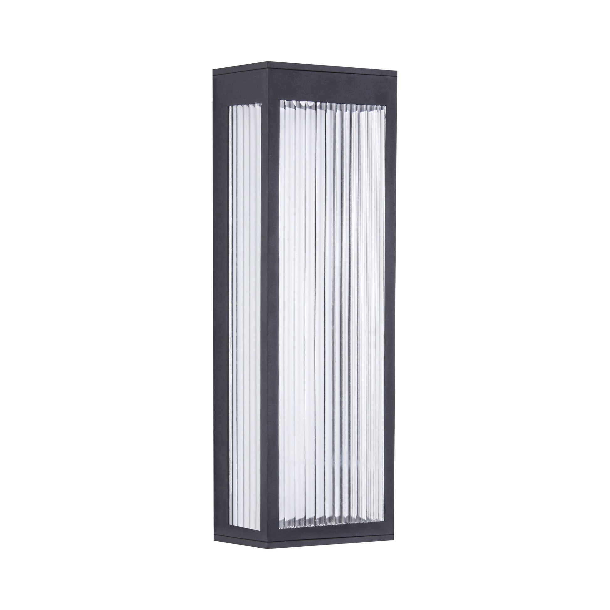 Avenue Ribbed Outdoor Wall Light in Black (Medium).