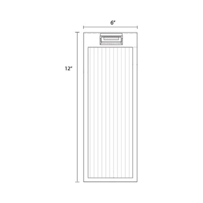 Avenue Ribbed Outdoor Wall Light - line drawing.