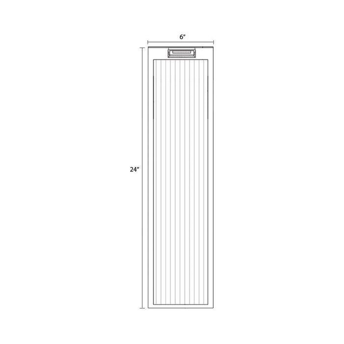 Avenue Ribbed Outdoor Wall Light - line drawing.