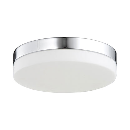 Cermack St Round Flush Mount Ceiling Light in Polished Chrome (Medium).