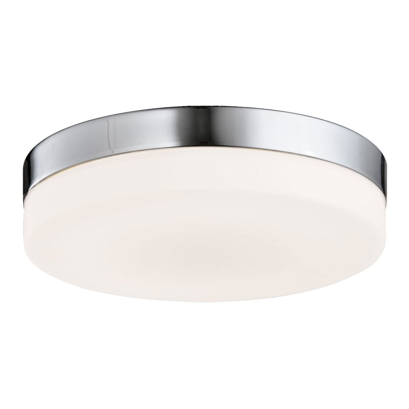 Cermack St Round Flush Mount Ceiling Light in Brushed Nickel (Large).