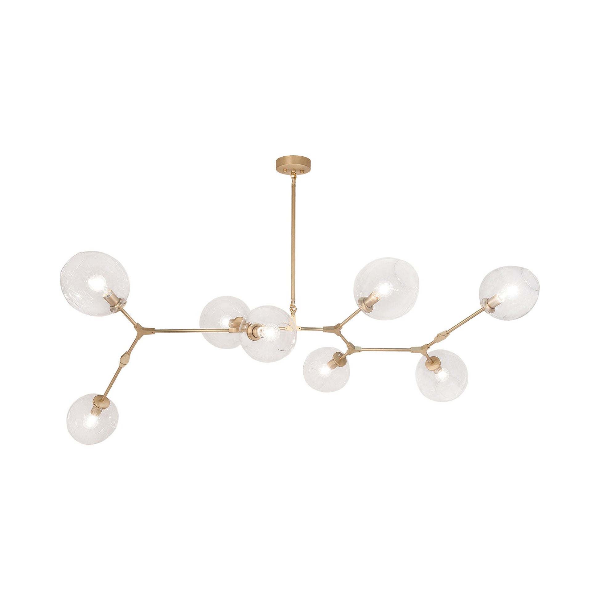 Fairfax Linear Pendant Light in Brushed Brass (8-Light).