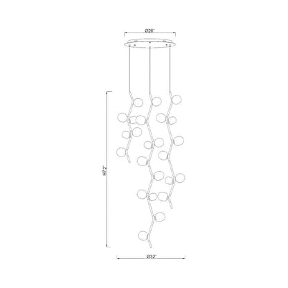 Hampton Chandelier - line drawing.