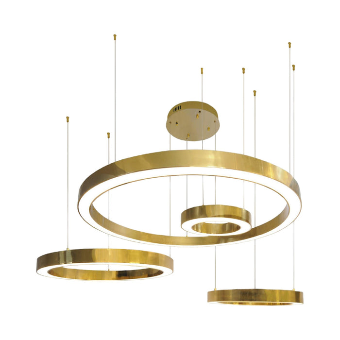 Aria LED Chandelier in Polished Brass (64-Inch).