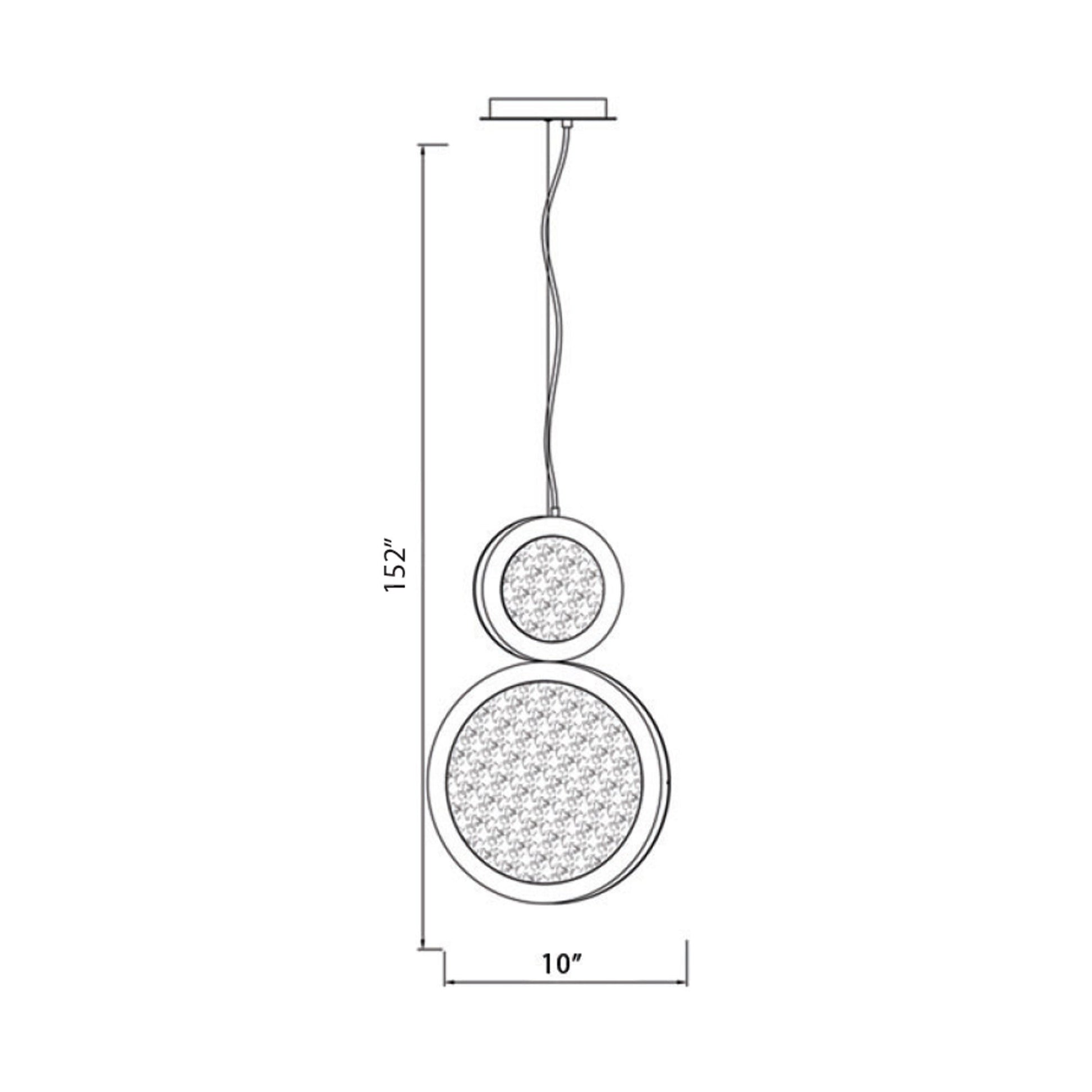 Bottega LED Pendant Light - line drawing.