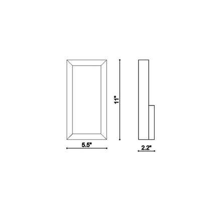 Brentwood LED Wall Light - line drawing.