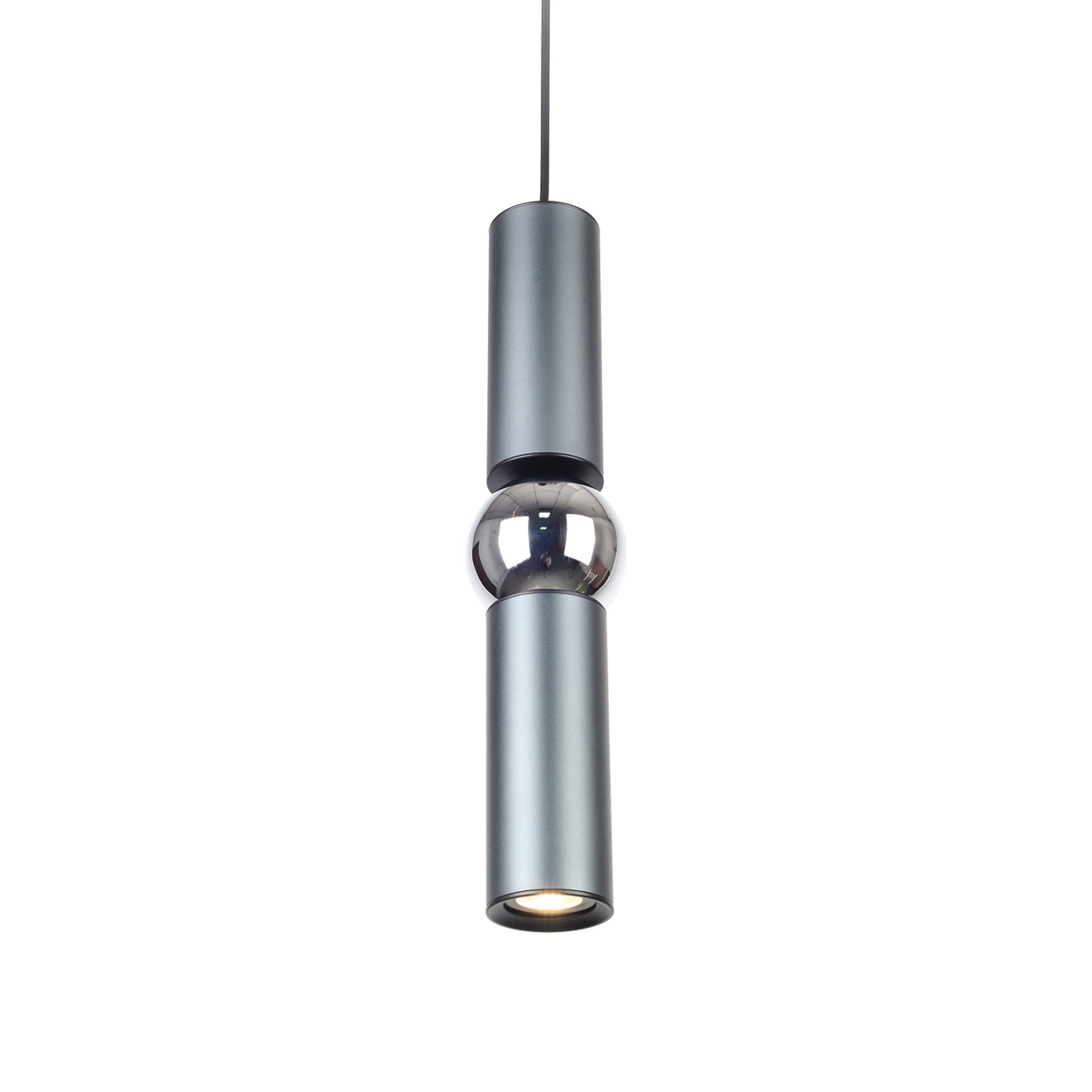 Cicada Ball Pendant Light in Deep Grey with Matte Black.