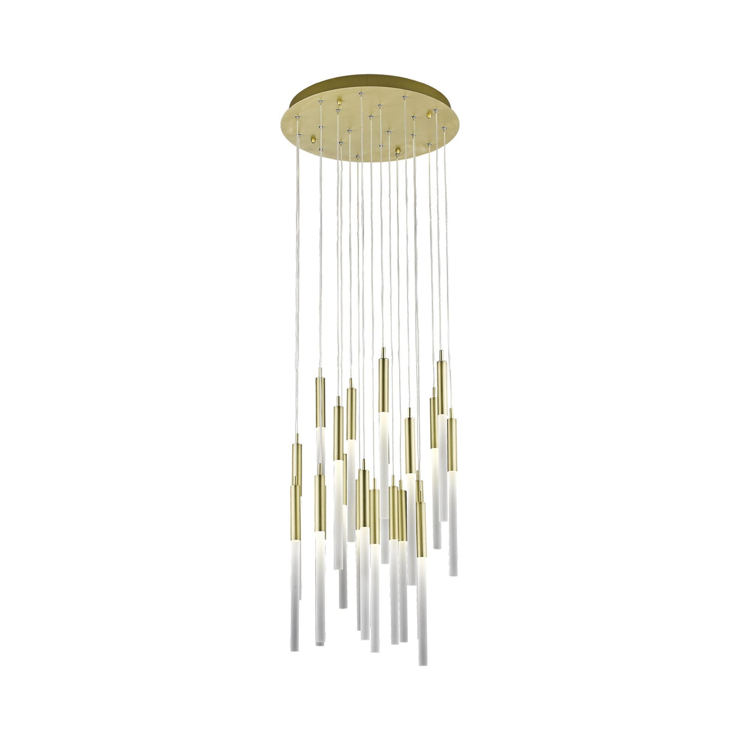 Main St. LED Chandelier in Brushed Brass.