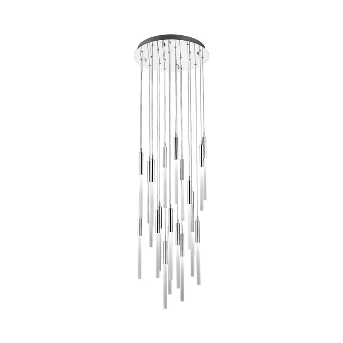 Main St. LED Chandelier in Polished Nickel.