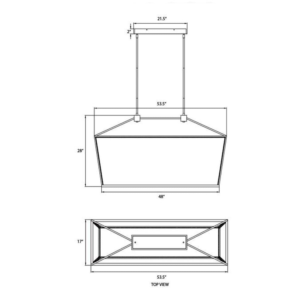 Park Avenue LED Chandelier - line drawing.