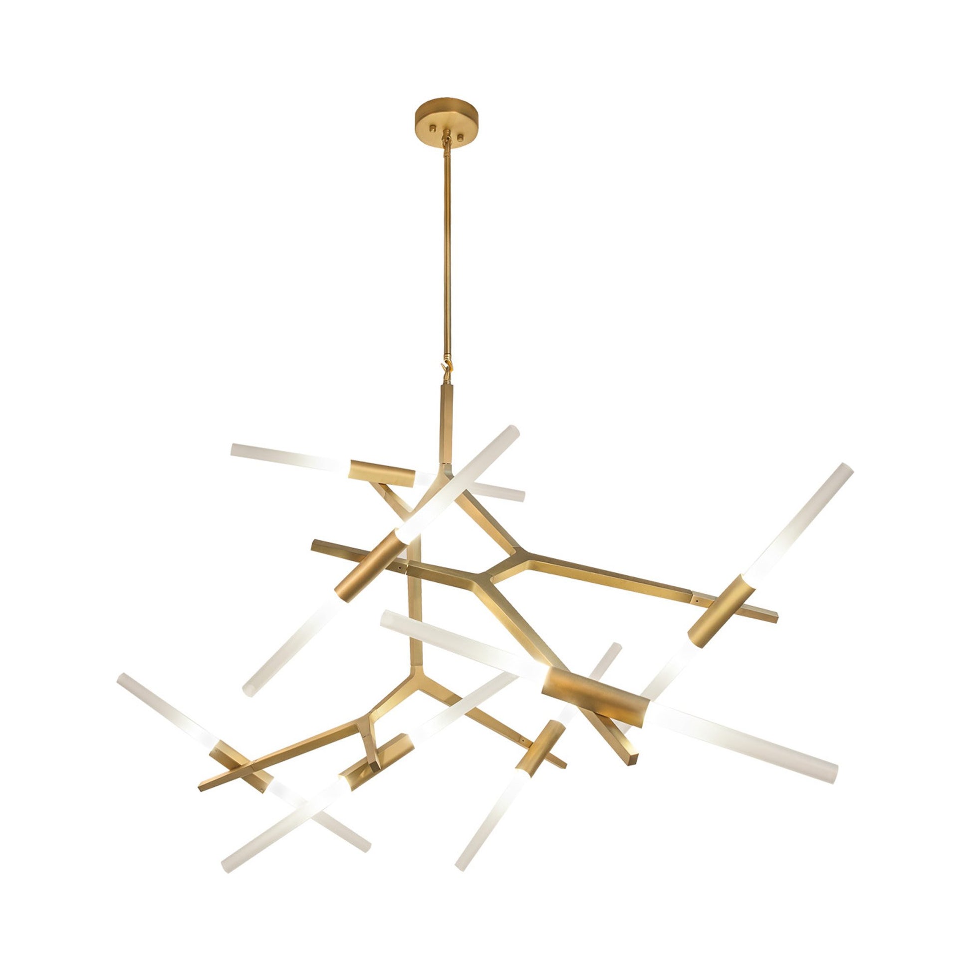 San Vincent LED Chandelier in Brushed Brass (14-Light).