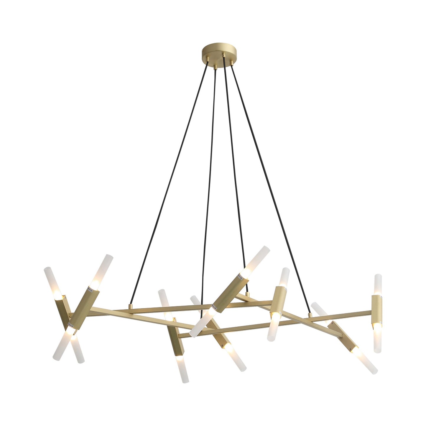 Manhattan Ave. LED Linear Pendant Light in Brushed Brass.