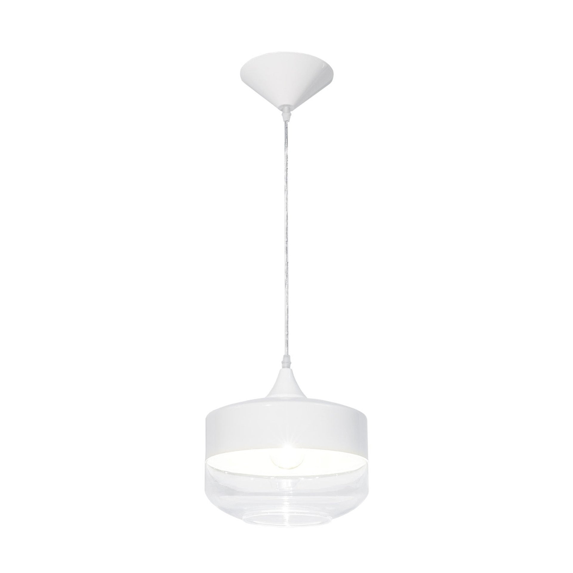 Robertson Blvd Contemporary White 10" Glass Pendant Light