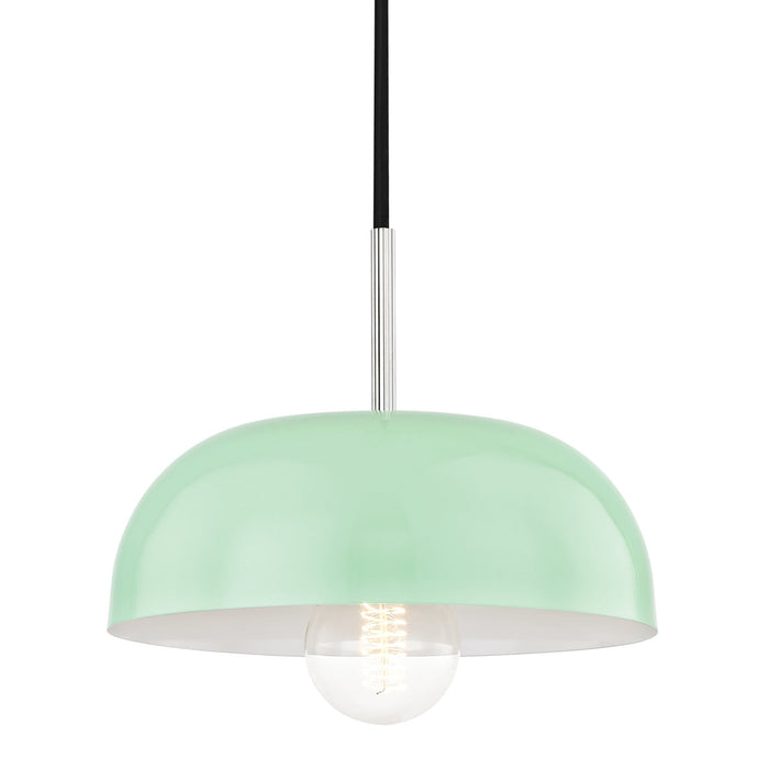 Avery Pendant Light in Polished Nickel / Mint (Small).