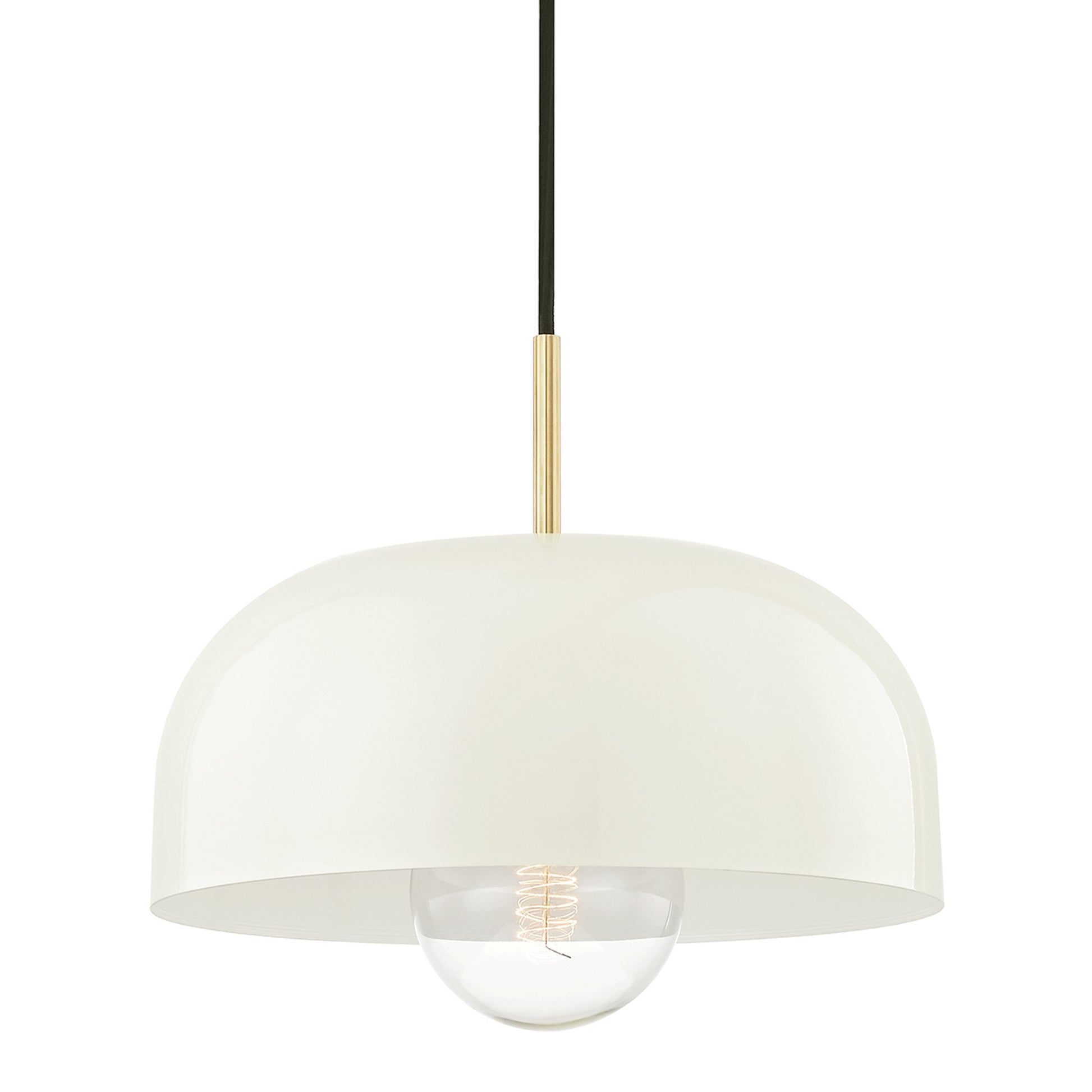 Avery Pendant Light in Aged Brass / Cream (Large).