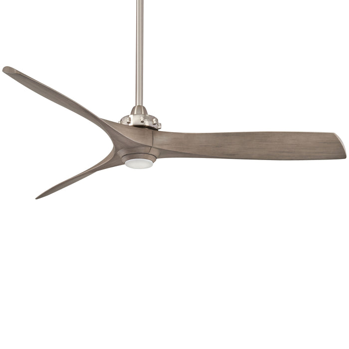 Aviation LED Ceiling Fan in Brushed Nickel / Ash Maple.