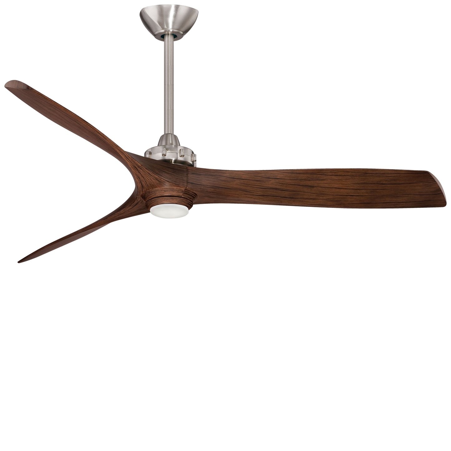 Aviation LED Ceiling Fan in Brushed Nickel / Medium Maple/No Light.