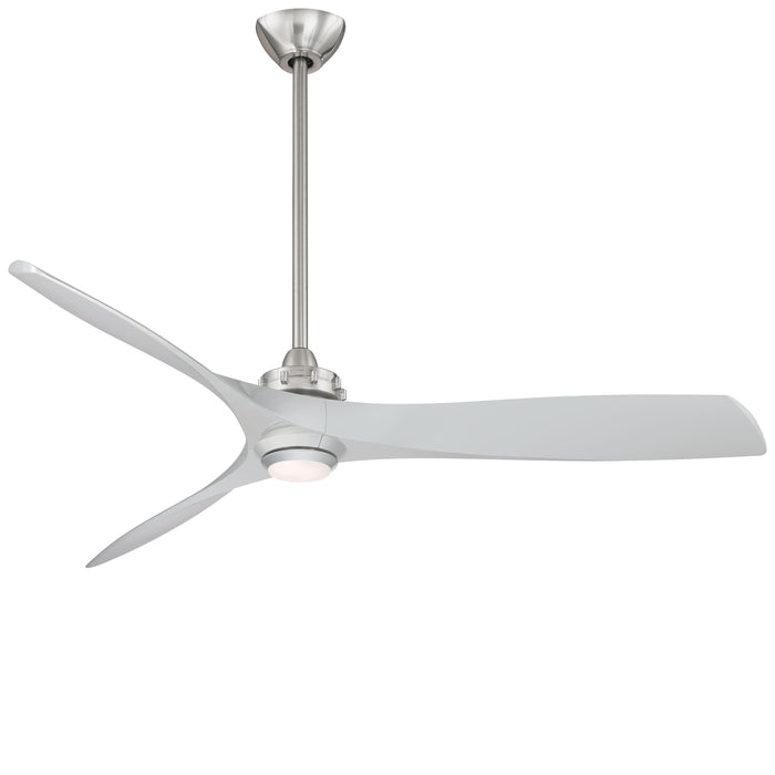 Aviation LED Ceiling Fan in Brushed Nickel / Silver.