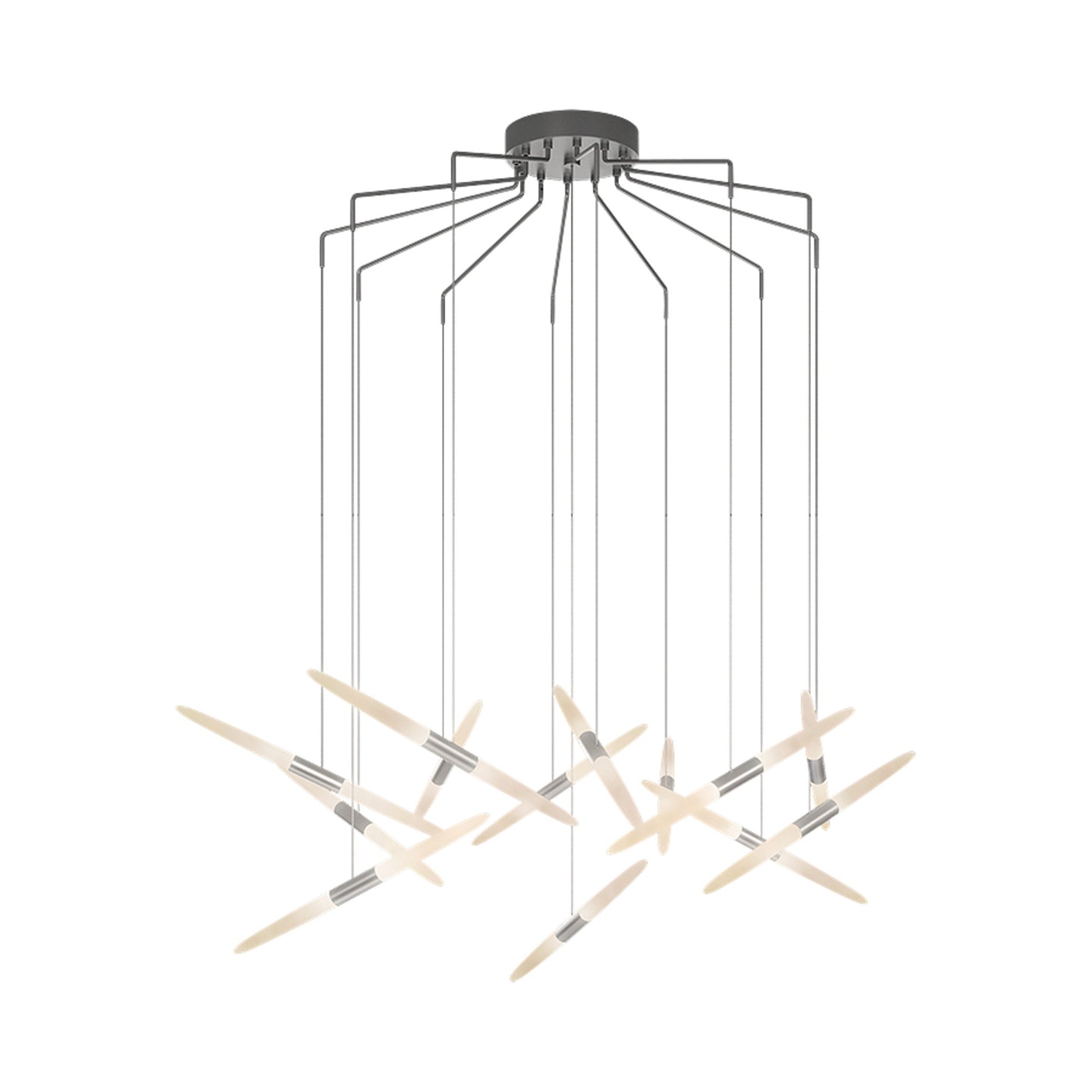 Ballet™ Spreader LED Multi Light Pendant Light in Bright Satin Aluminum/Spreader (13-Light).
