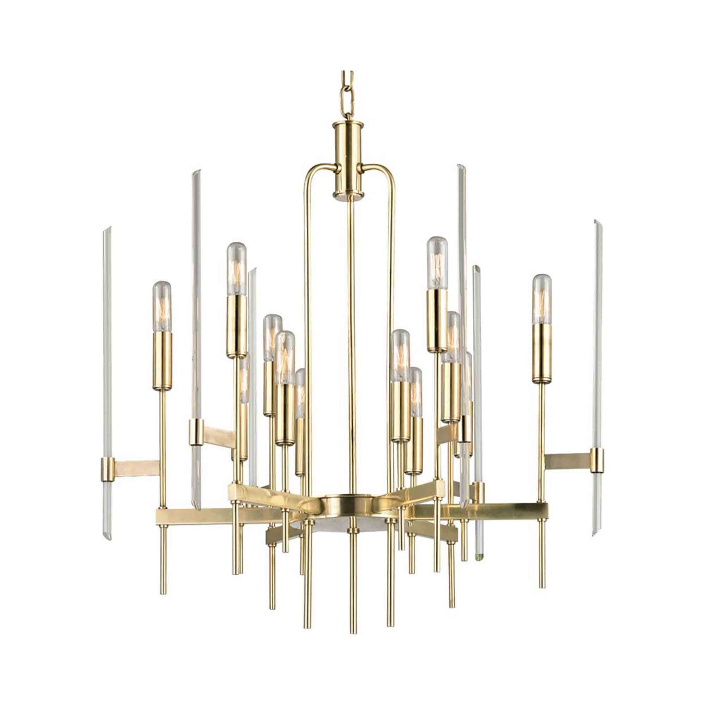 Bari Chandelier in 12-Light/Aged Brass.